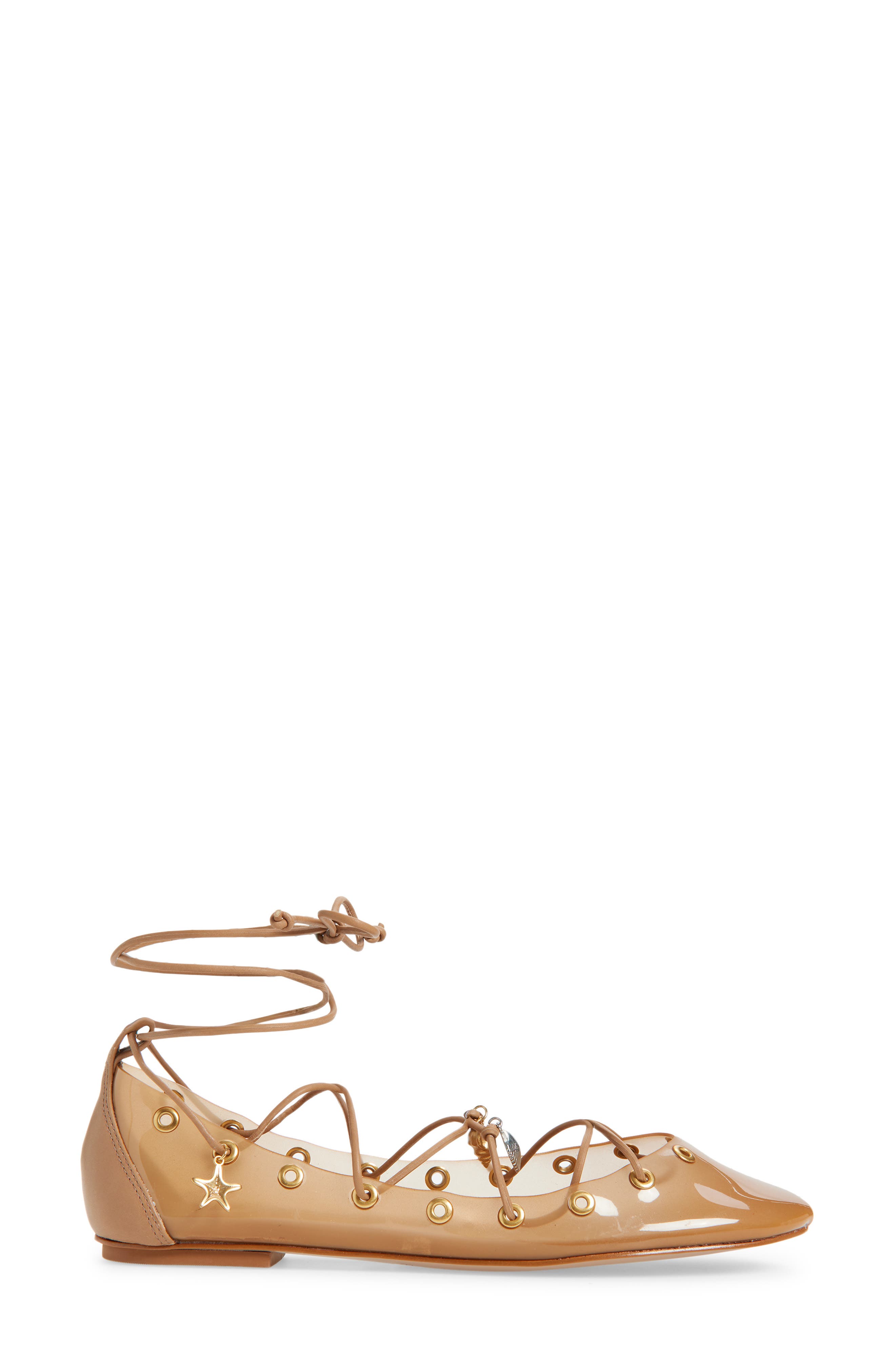 FARM Rio Sea Lace-Up Jelly Ballerina Flat, Alternate, color, Toffee