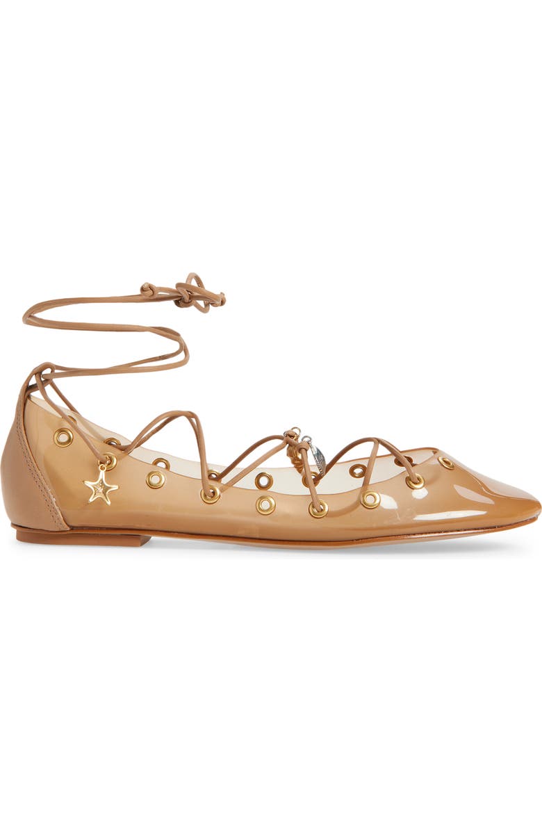 FARM Rio Sea Lace-Up Jelly Ballerina Flat, Alternate, color, Toffee