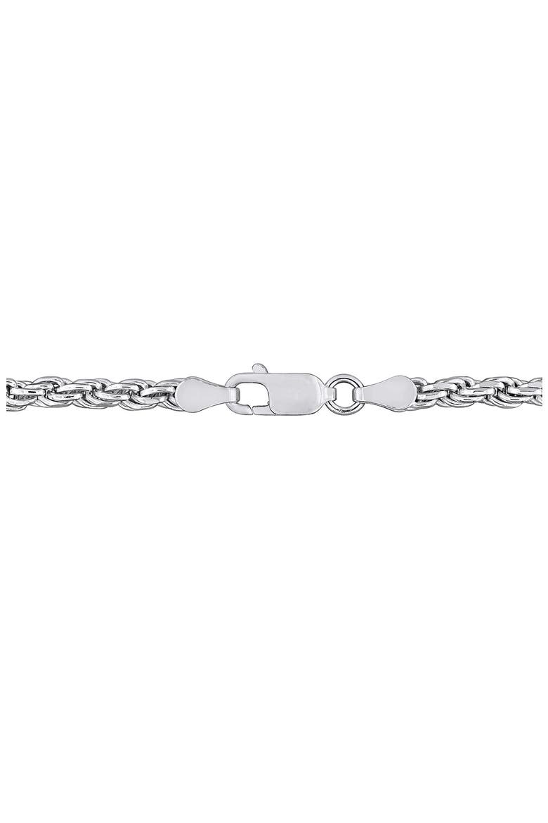 Diamond Cut Rope Chain Bracelet, 3.1mm, Alternate, color, SILVER