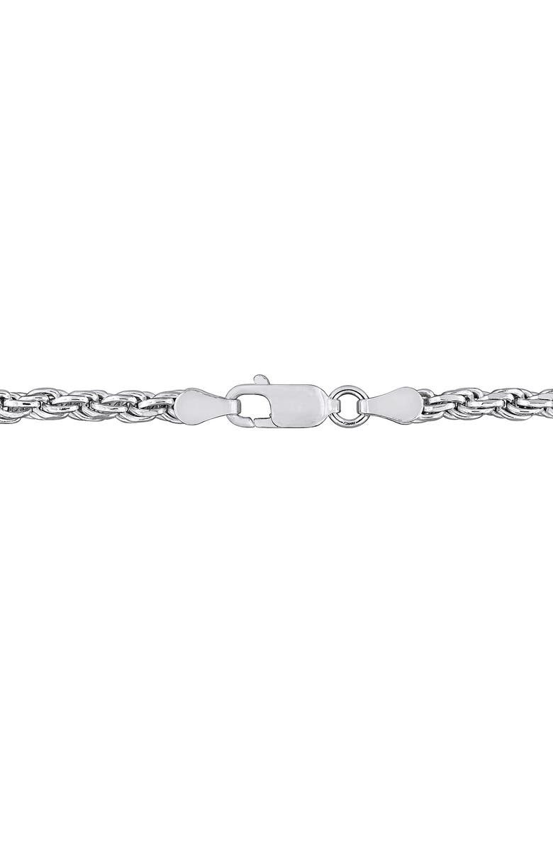 DELMAR Diamond Cut Rope Chain Bracelet, 3.1mm, Alternate, color, Silver