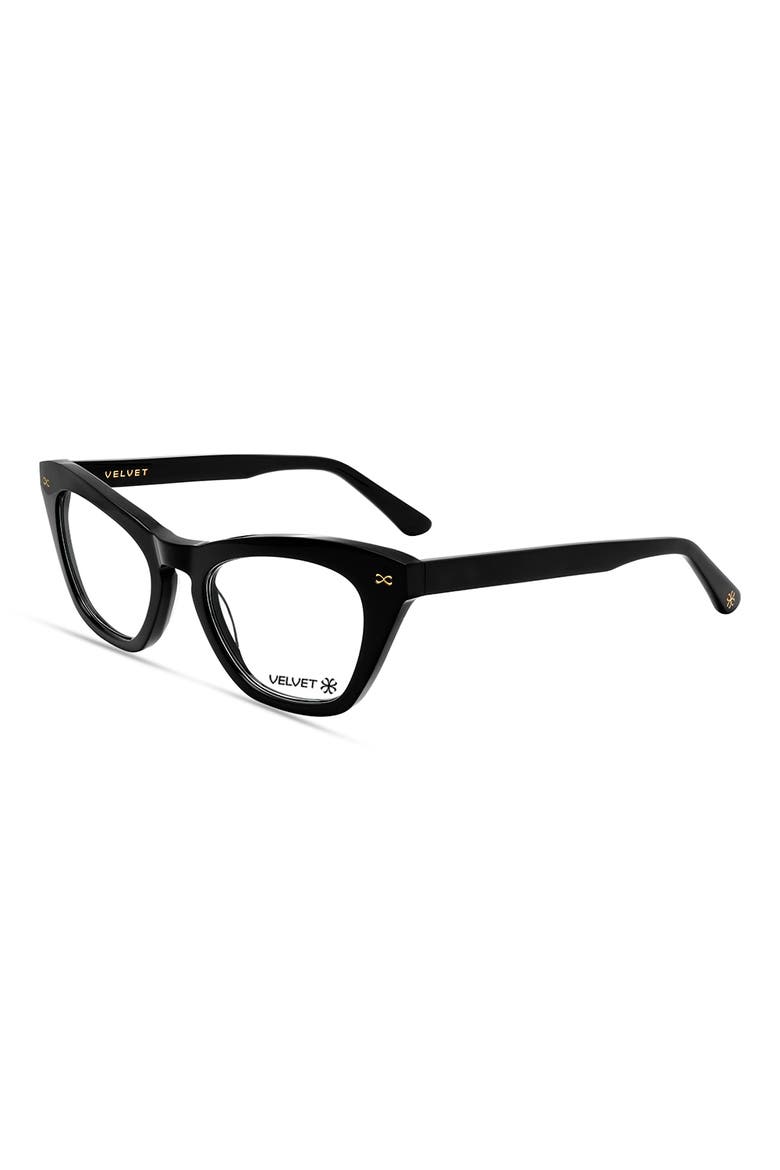 Stevie 51mm Cat Eye Optical Glasses, Alternate, color, Black