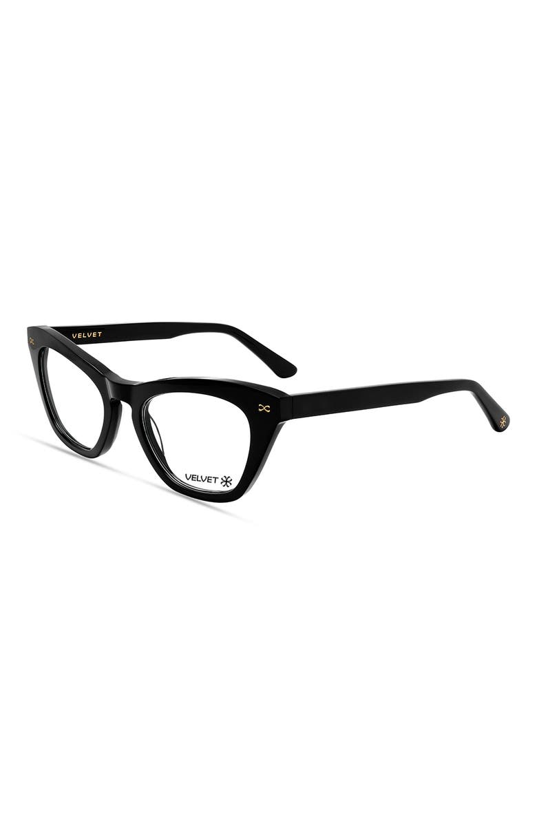 Velvet Eyewear Stevie 51mm Cat Eye Optical Glasses, Alternate, color, Black