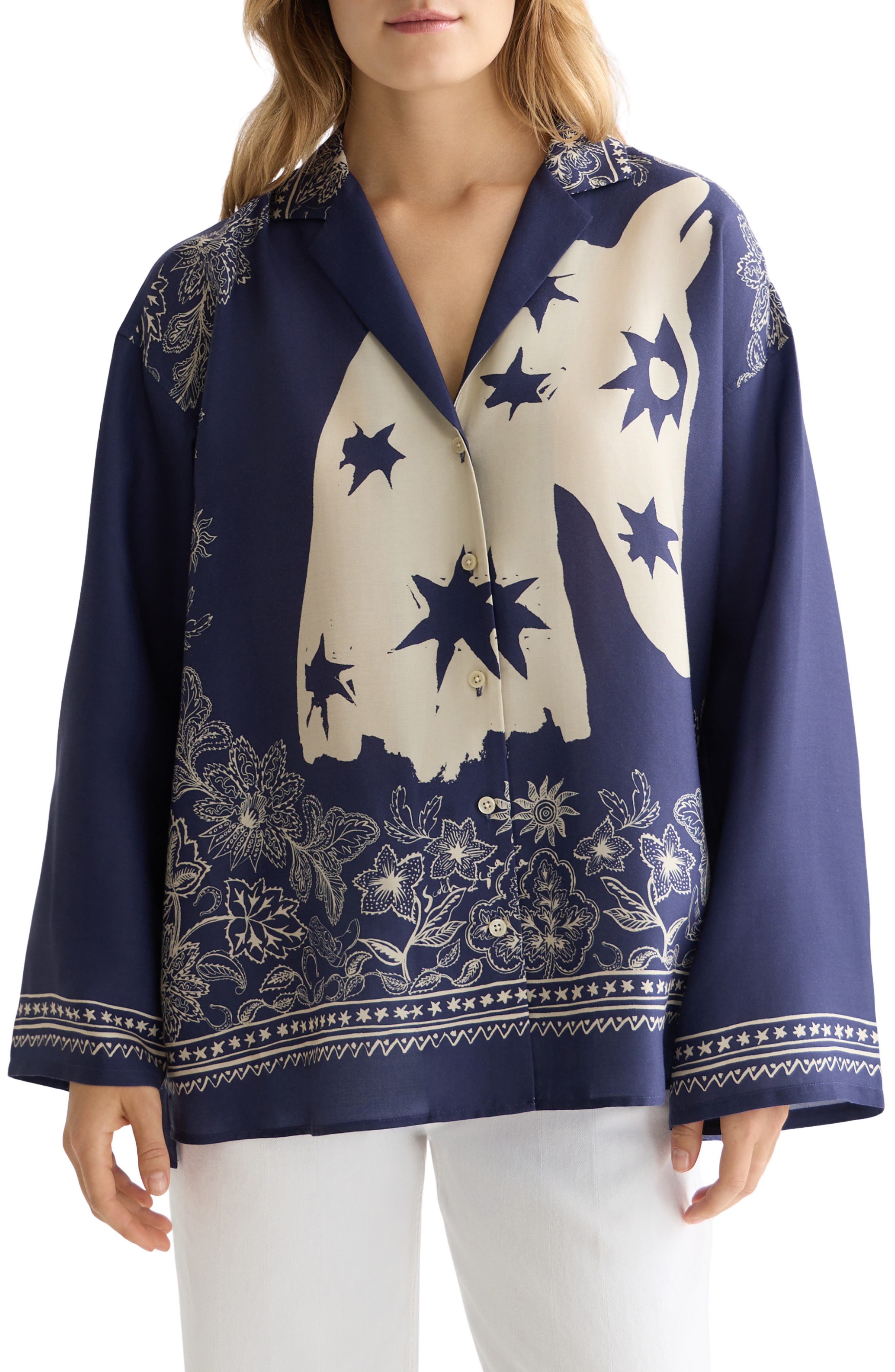 selected HORSE BANDANA DRESS BLUES