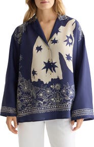 Scotch & Soda Relaxed Fit Mixed Print Button-Up Shirt