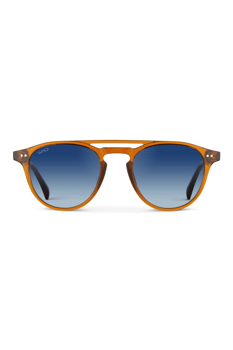 Easton - 49mm Round Aviator Polarized Sunglasses, Main, color, Desert Orange