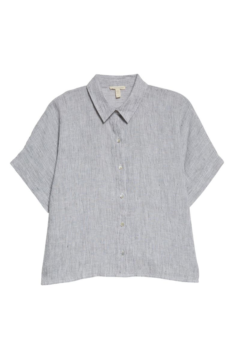 Eileen Fisher Organic Linen Button-Up Blouse, Alternate, color, 