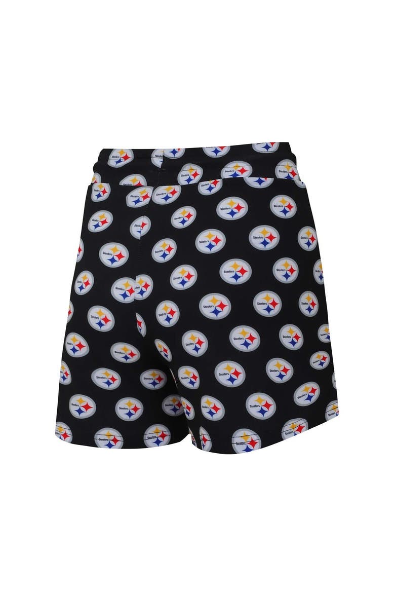 Women's Concepts Sport Pittsburgh Steelers Gauge Allover Print Cropped Tank Top & Shorts Sleep Set, Alternate, color, Black