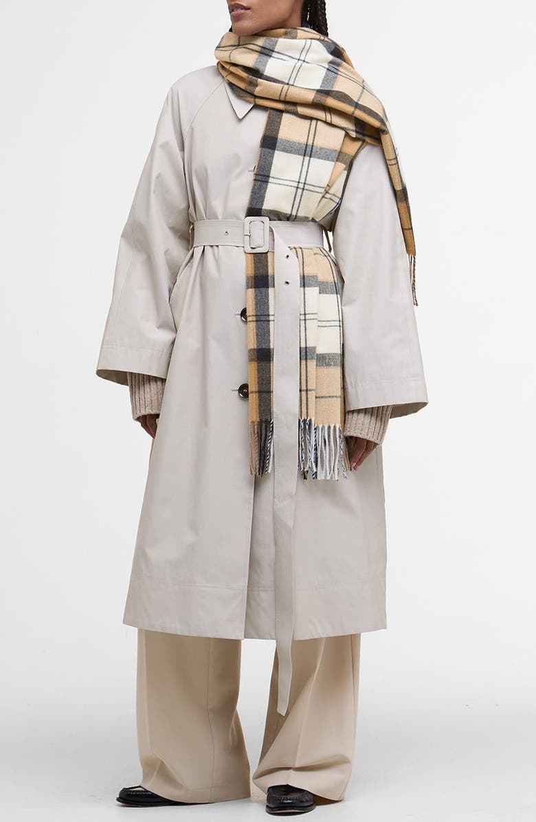 Barbour Hailes Plaid Scarf, Main, color, Hessian Navy Tartan