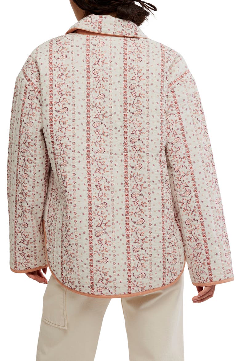 Alexie Print Boxy Quilted Jacket, Alternate, color, IVORY