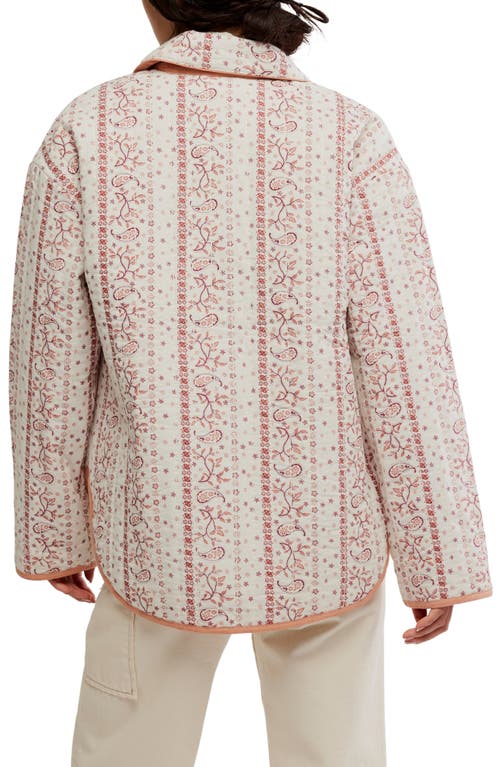Free People Alexie Print Boxy Quilted Jacket In White