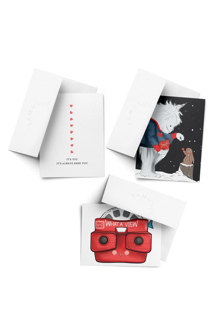 Love/Friendship Greeting Card Pack (3ct) "It's You, What A View, Yeti", Main, color, Multi-Pack