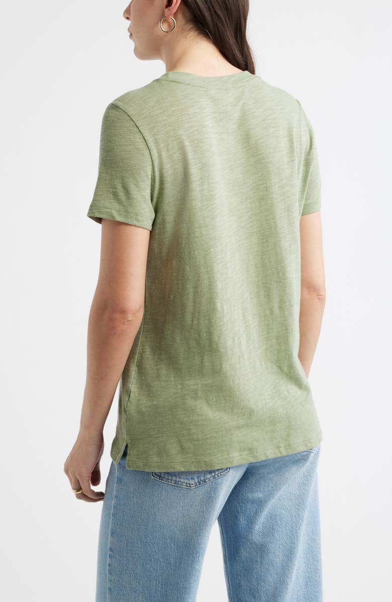 Caslon<sup>®</sup> Cotton Blend Crewneck T-Shirt, Alternate, color, Olive Acorn
