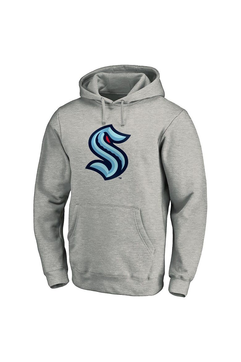 Men's Fanatics Branded Heathered Gray Seattle Kraken Big & Tall Primary Logo Pullover Hoodie, Alternate, color, Heather Gray