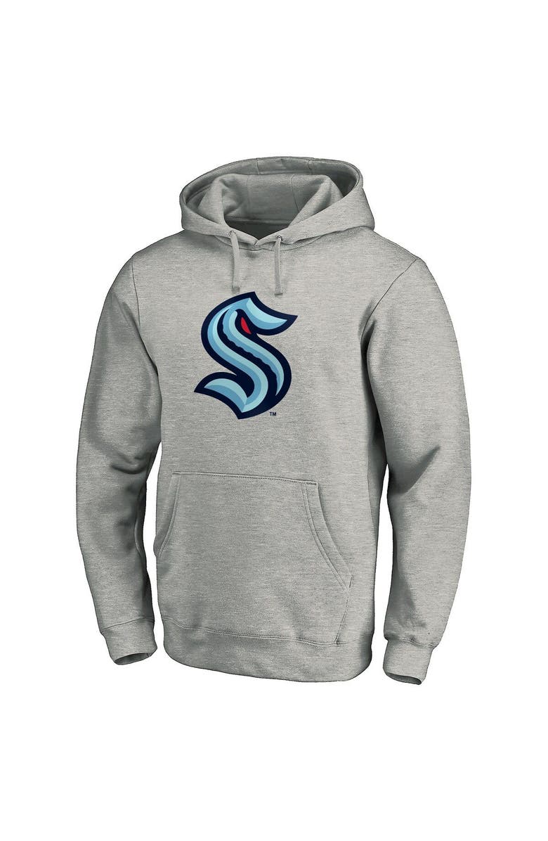 FANATICS Men's Fanatics Branded Heathered Gray Seattle Kraken Big & Tall Primary Logo Pullover Hoodie, Alternate, color, Heather Gray