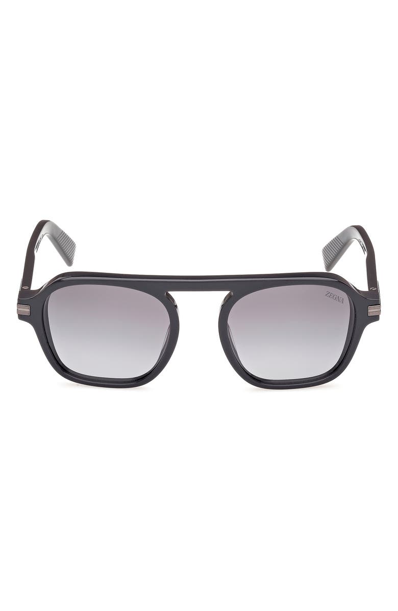 ZEGNA 51mm Round Sunglasses, Main, color, 