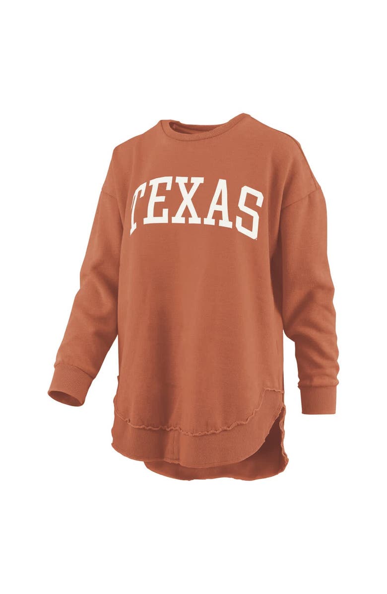 PRESSBOX Women's Pressbox  Texas Orange Texas Longhorns Melange Poncho Vintage Fleece Long Sleeve Pullover Sweatshirt, Alternate, color, Burnt Orange