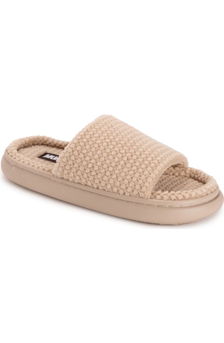 MUK LUKS Marsai Faux Shearling Slipper, Main, color, Wheat Knit