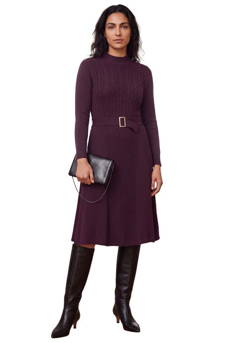 purple sweater dress with brown boots Dresses GUYS108 48% Viscose Age:12 How to Wear Cowboy