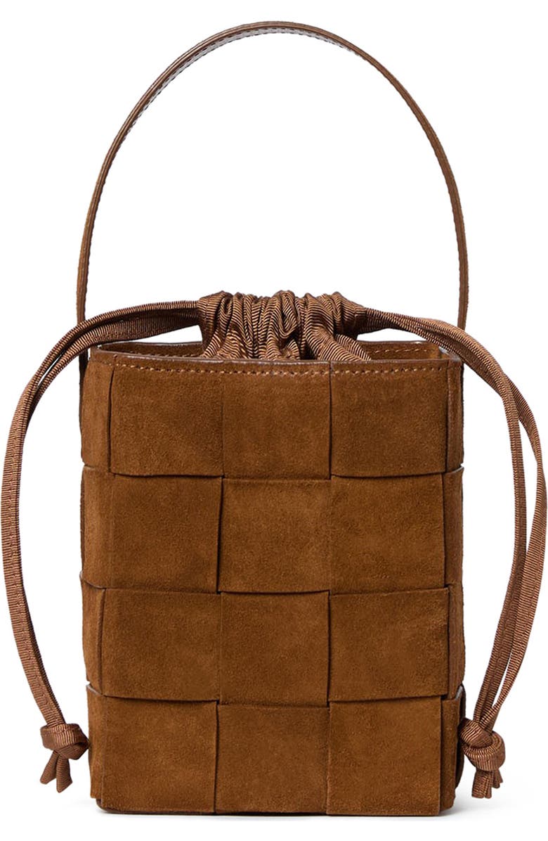 Loeffler Randall Laithe Wide Woven Bucket Bag, Alternate, color, Cacao