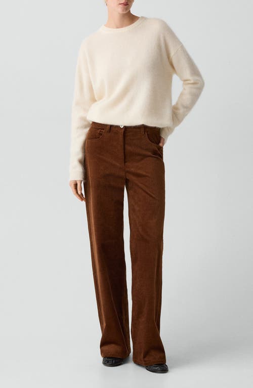 Theory Wide Leg Corduroy Pants In Brown