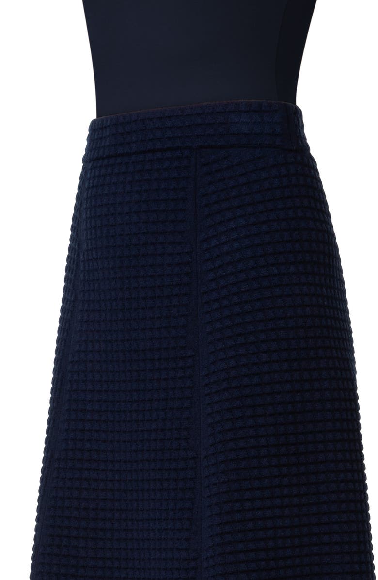 Akris Trapezoid Jacquard Wool Blend Skirt, Alternate, color, 097-Navy