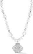 GLAZE JEWELRY Faux Pearl Shell Pendant Necklace