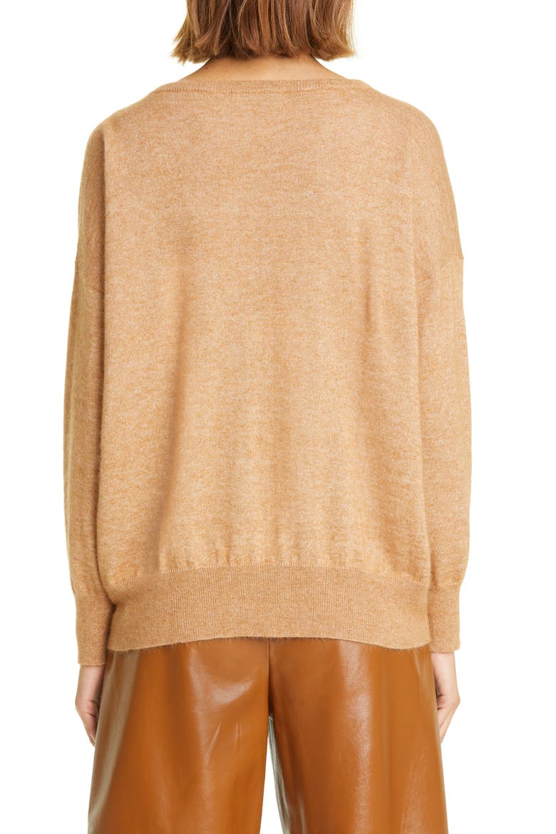 Alpaca & Cotton V-Neck Sweater, Alternate, color, WAFER