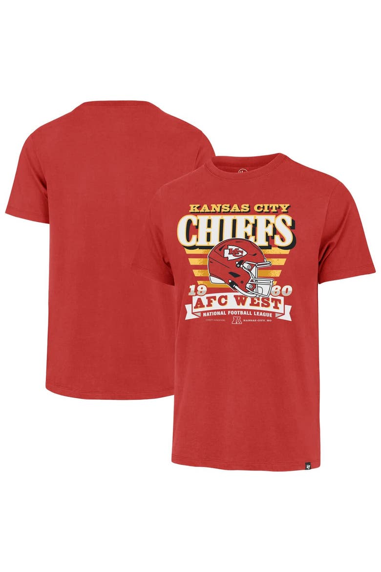 Men's '47 Red Kansas City Chiefs Stripe Splash Franklin T-Shirt, Main, color, Red