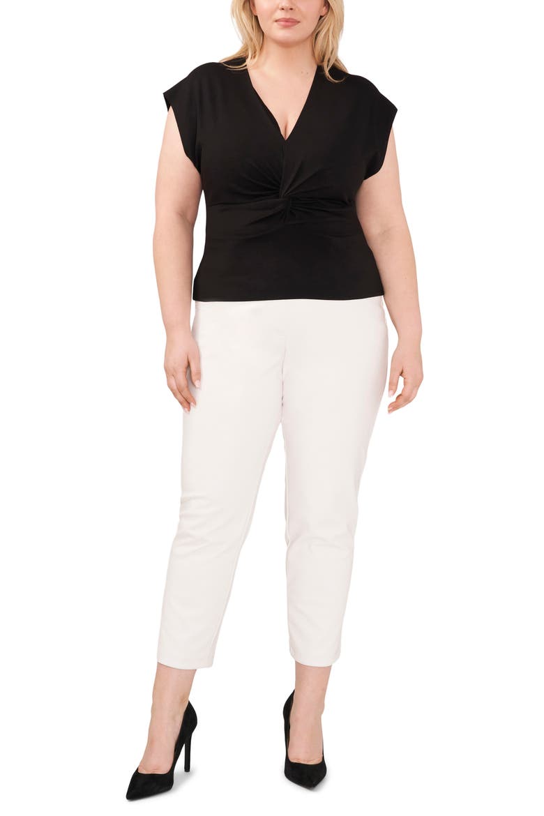 Twist Front Knit Top, Alternate, color, RICH BLACK