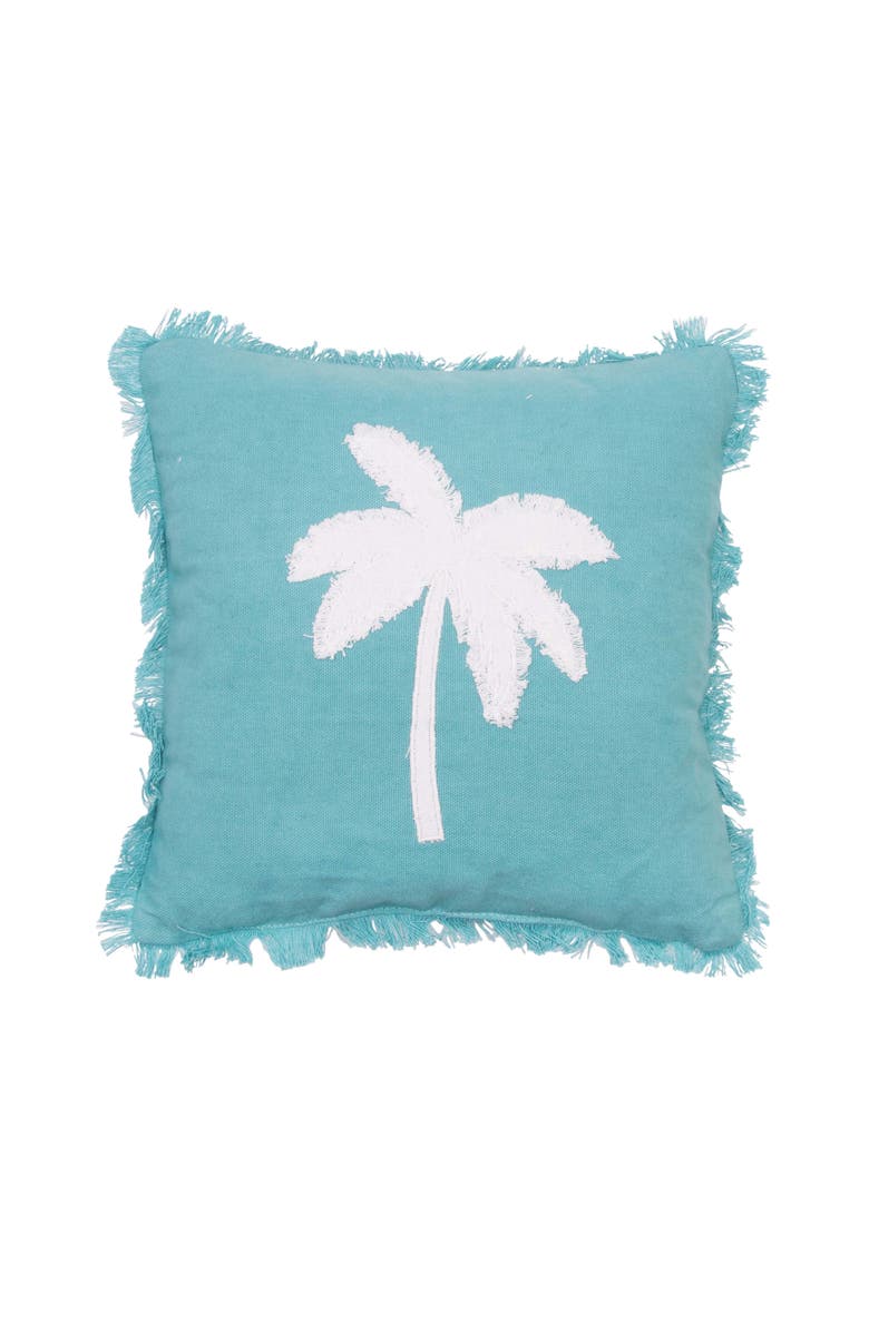 C&F Home Tufted Fringed Reversible Tropical Square Throw Pillows, Main, color, White