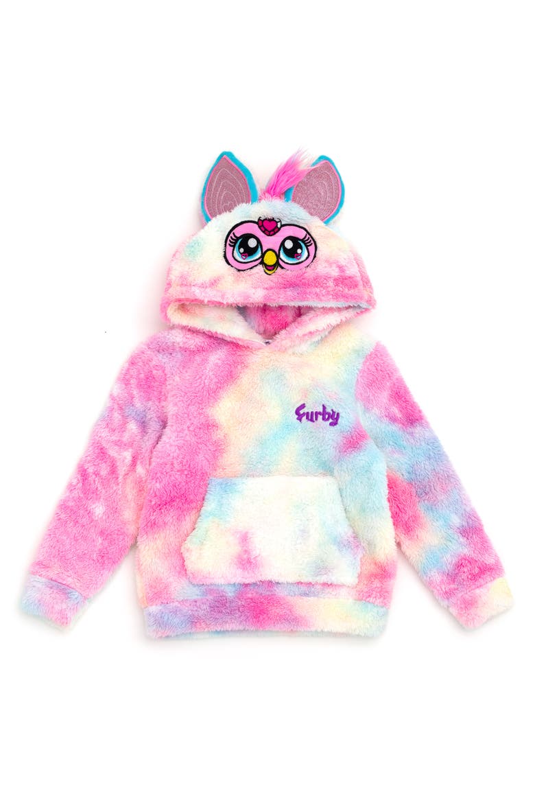 Cosplay Fleece Hoodie, Main, color, Furby Pastel Tie Dye