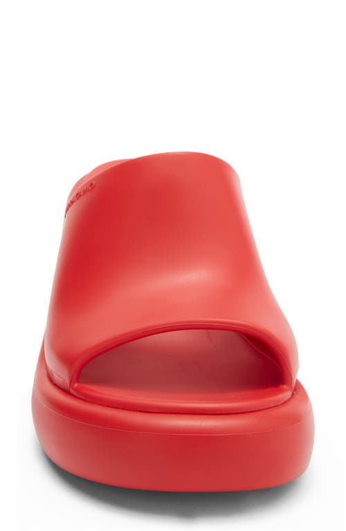 Ferragamo Deva Platform Slide Sandal In Red