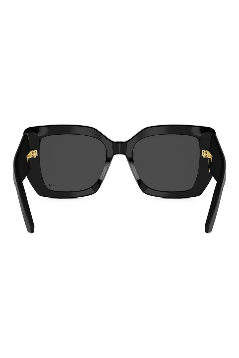 'DiorOmbre S2I 54mm Square Sunglasses, Alternate, color, SHINY BLACK / SMOKE