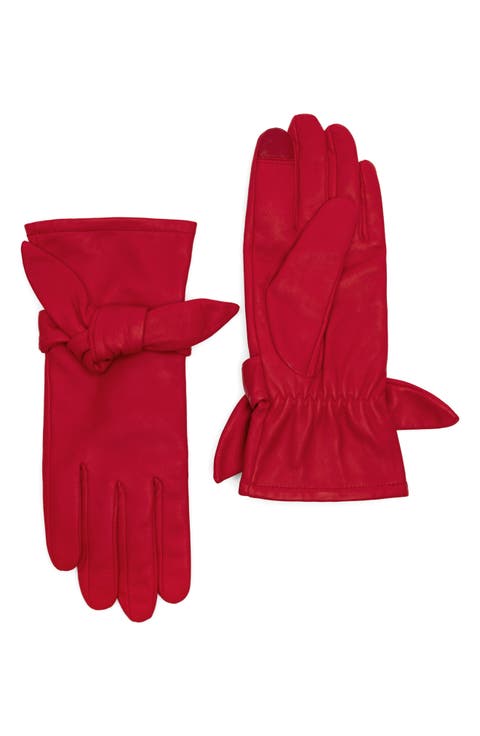 Bow Leather Gloves