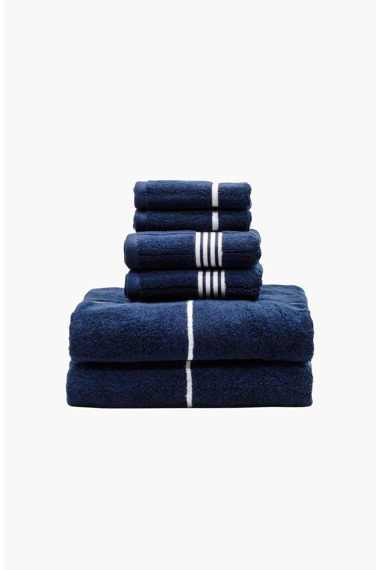 Miramar 6-Piece Towel Standard Set, Main, color, Navy / White