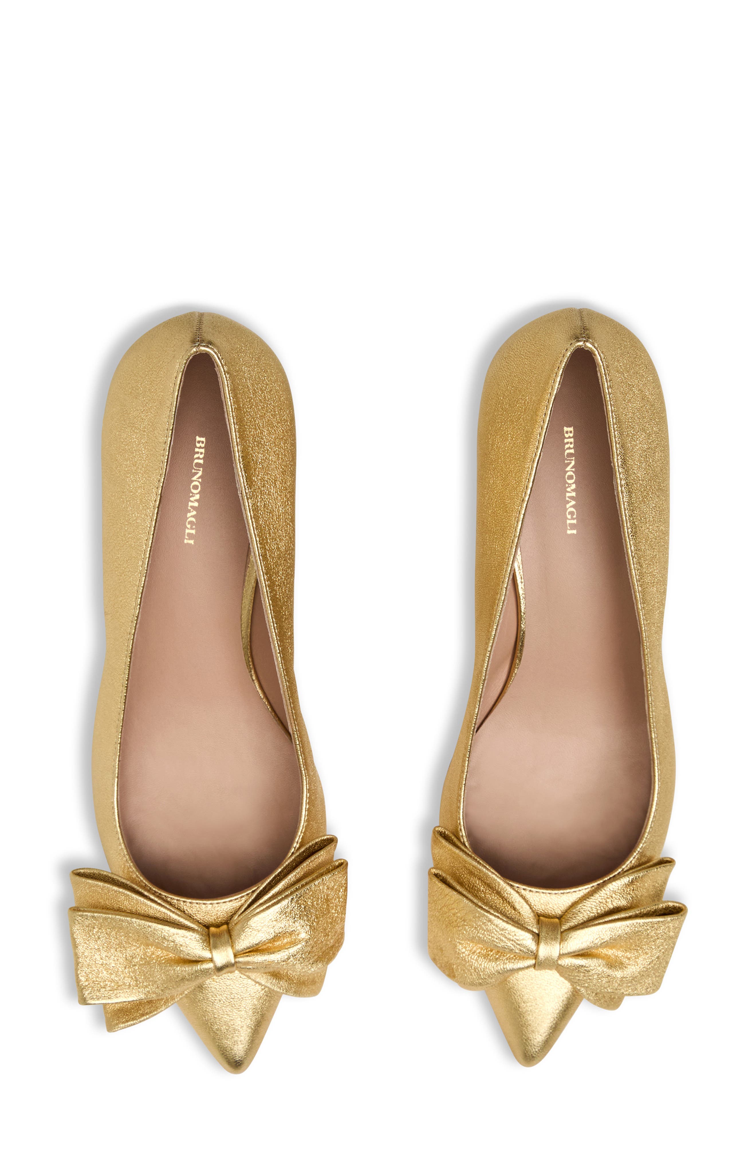 Bruno Magli Nadia Pointed Toe Kitten Heel Pump, Alternate, color, Gold Metallic