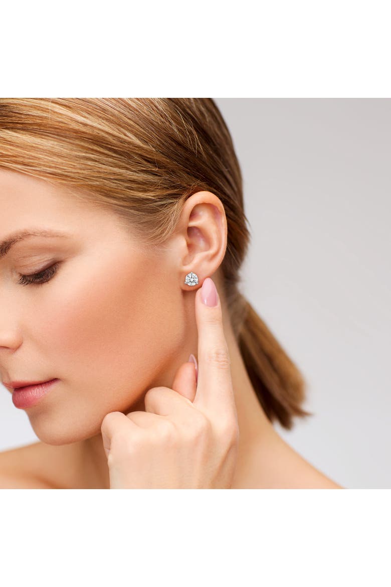 Ellipse 2 Ct TW Lab Grown Round Diamond Studs Martini 14K Gold Earrings, Alternate, color, 14K White Gold