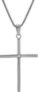 LuvMyJewelry Ruth Sterling Silver 0.01 Ct Diamond Cross Pendant