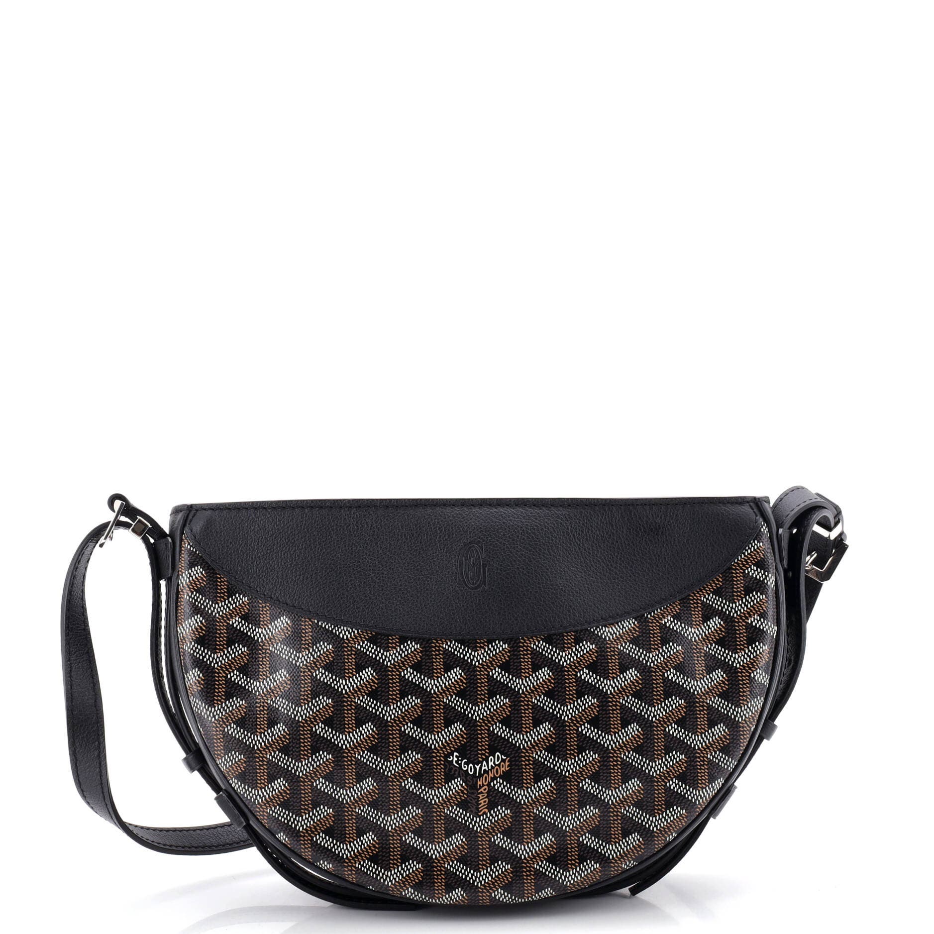 Hirondelle Shoulder Bag Coated Canvas and Leather, Main, color, Black
