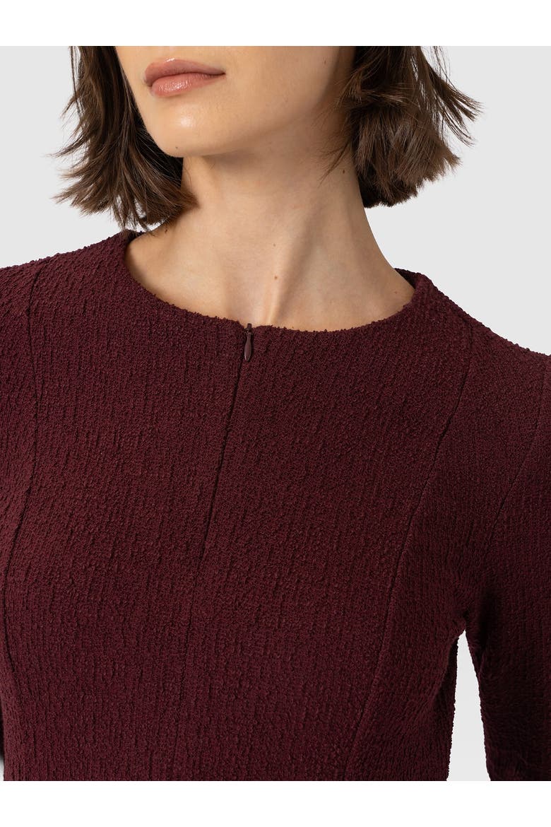 Orla Midi Dress, Alternate, color, Burgundy Boucle