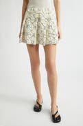 YanYan June Pleated Jacquard Organic Cotton Miniskirt