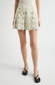 YanYan June Pleated Jacquard Organic Cotton Miniskirt
