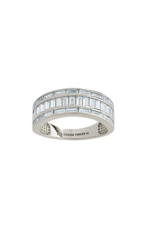 Kate Three Row Cubic Zirconia Baguette Ring