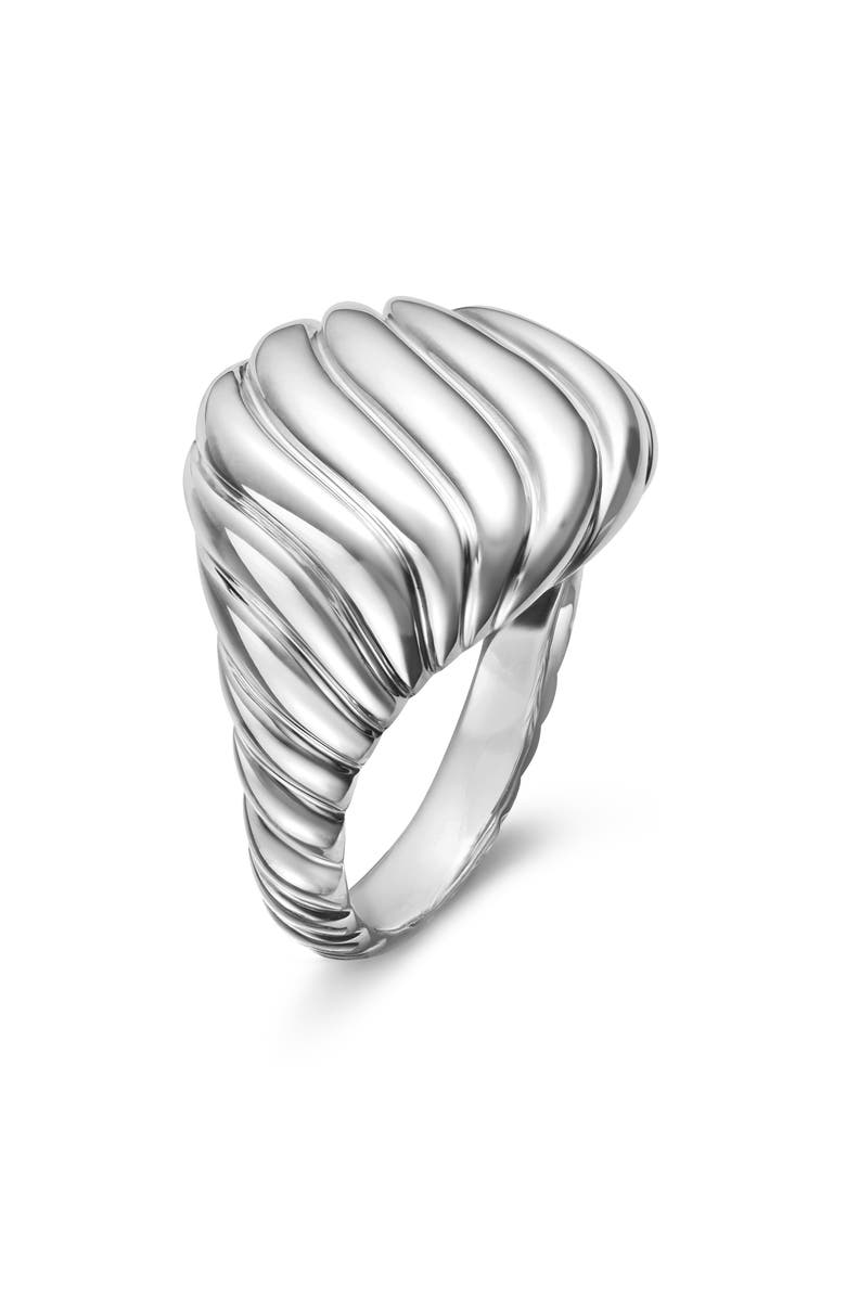 David Yurman Sculpted Cable Pinky Ring in Sterling Silver, Alternate, color, Sterling Silver