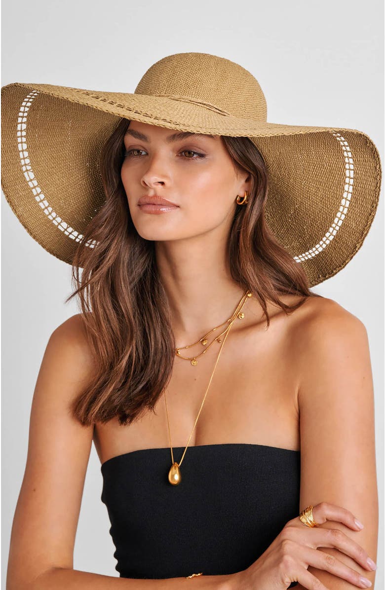 Katie Loxton Wide Brim Floppy Hat, Alternate, color, Natural