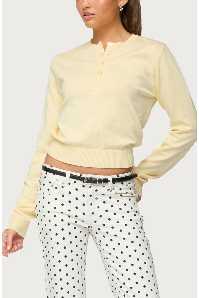 Yolana Henley Sweater, Main, color, YELLOW