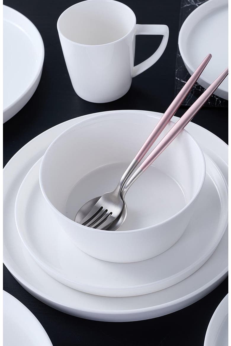 Madeline Bone China 16-Piece Dinnerware Set, Alternate, color, White