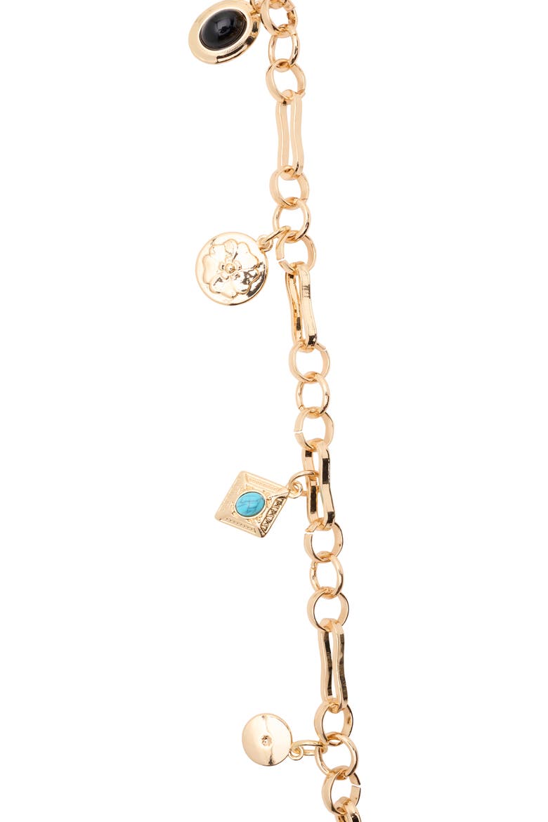 Mixed Charm Chain Belt, Alternate, color, GOLD