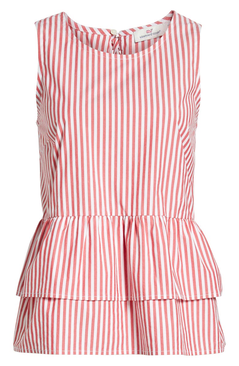 vineyard vines Grier Stripe Peplum Top, Alternate, color,