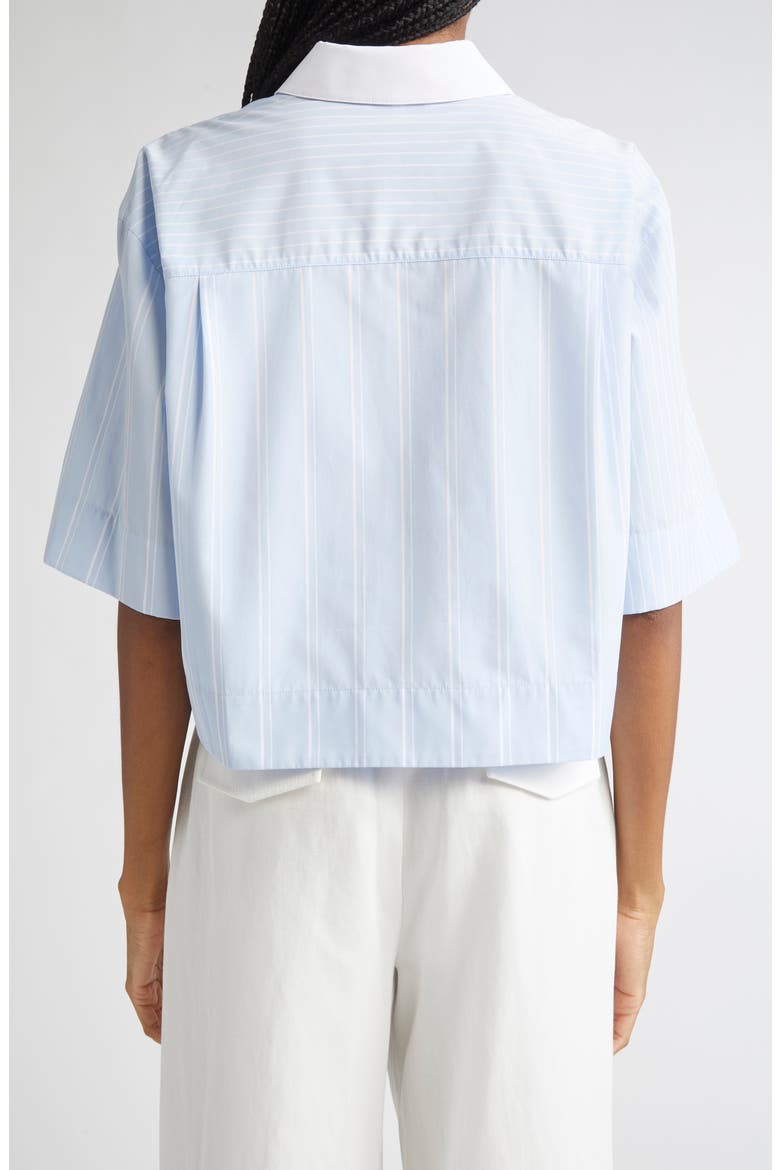 Montauk Stripe Cotton Crop Shirt, Alternate, color, OXFORD BLUE MULTI